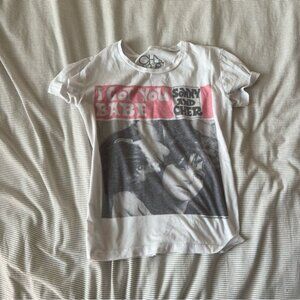 White Graphic Tee with Retro Print